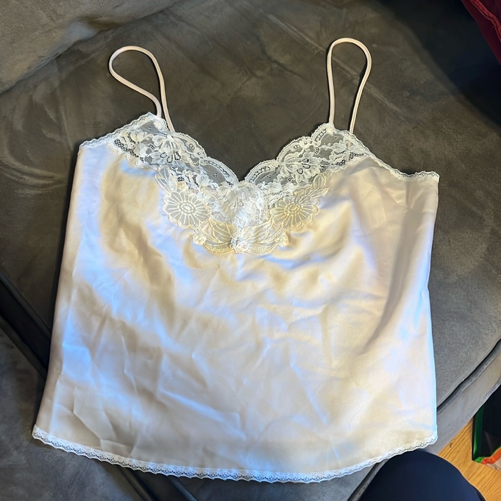 vintage dior silk lacey tank top